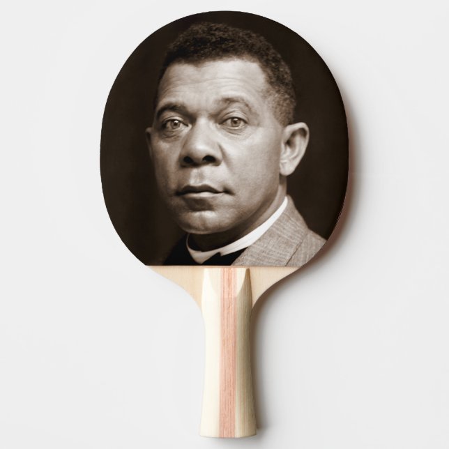 Black History Icon: Booker T Washington, Portrait Ping Pong Paddle (Front)