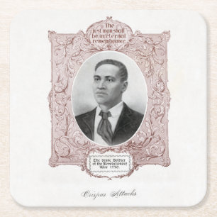 Black History Icons: Crispus Attucks, Martyr  Square Paper Coaster
