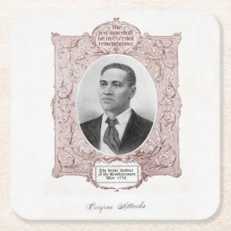 Black History Icons: Crispus Attucks, Martyr  Square Paper Coaster