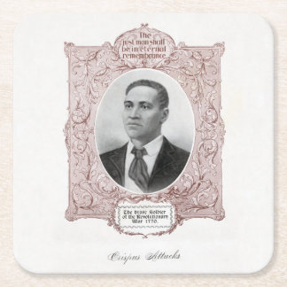 Black History Icons: Crispus Attucks, Martyr  Square Paper Coaster