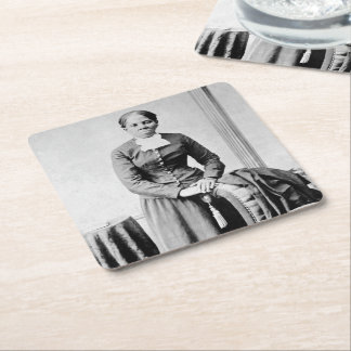 Black History Icons: Harriet Tubman, Civil Rights Square Paper Coaster