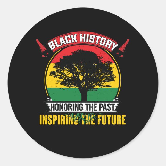 Black History Inspiring The Future Classic Round Sticker (Front)
