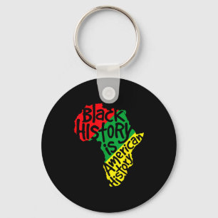 Black History Is American History Africa Map Black Keychain