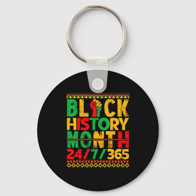 Black History Is American History African Men Wome Keychain (Front)