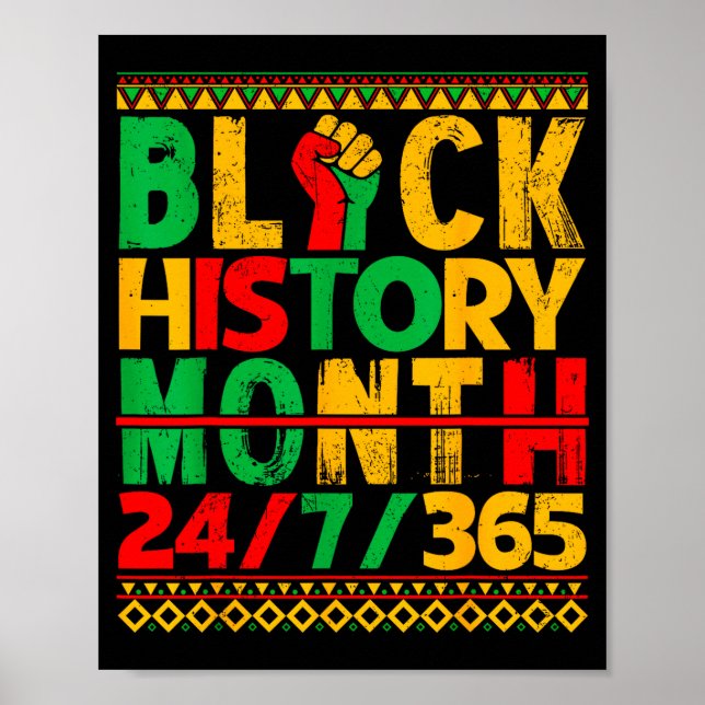 Black History Is American History African Men Wome Poster (Front)