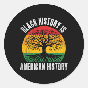 Black History Is American History Bhm African Root Classic Round Sticker