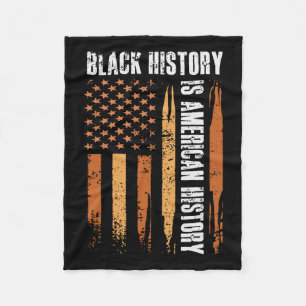 Black History Is American History Bhm Us Flag Mela Fleece Blanket