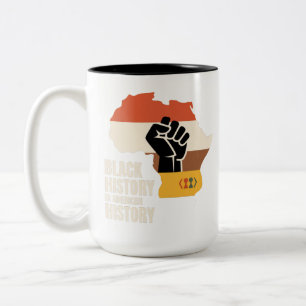 Black History Is American History Culture Heritage Two-Tone Coffee Mug
