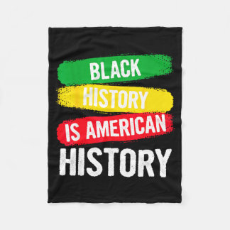 Black History Is American History Patriotic Africa Fleece Blanket
