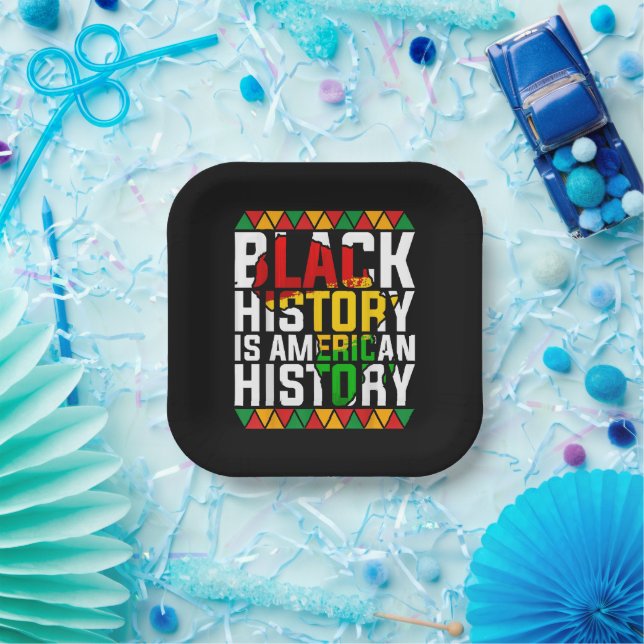 Black History Is American History Patriotic  Paper Plate (Party)