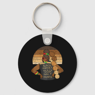 Black History Is More Than A Month Men Afro Woman Keychain