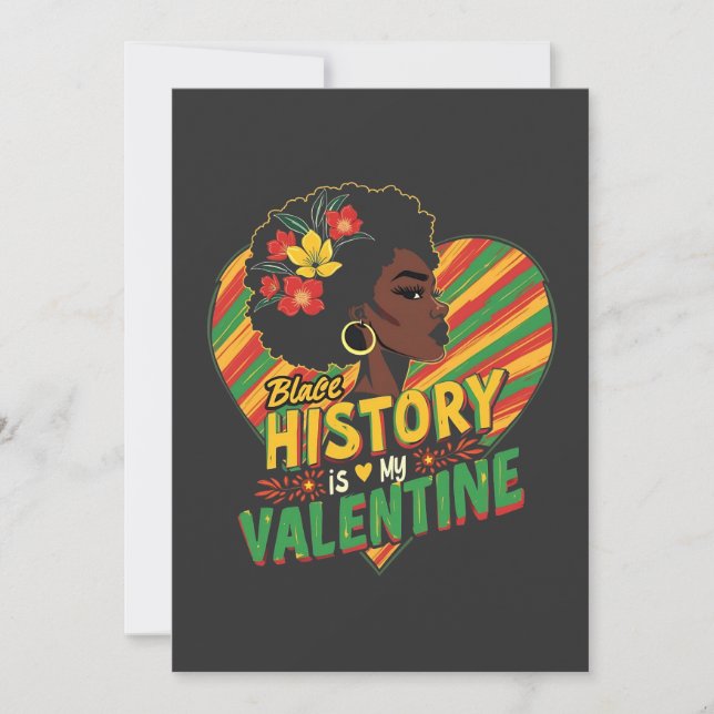 Black History Is My Valentine Black History Month  Invitation (Front)