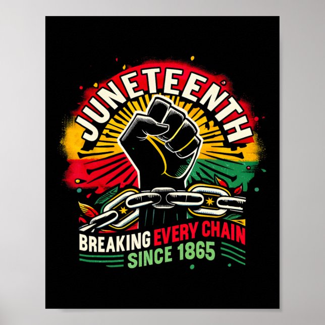 Black History Juneteenth Breaking Every Chain Sinc Poster (Front)