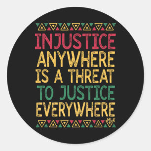 Black History Juneteenth Justice Martin Luther Kin Classic Round Sticker