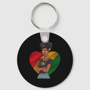 Black History Juneteenth Queen Melanin Sistas Afro Keychain