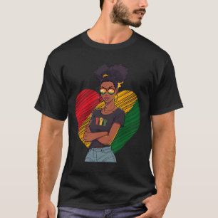 Black History Juneteenth Queen Melanin Sistas Afro T-Shirt
