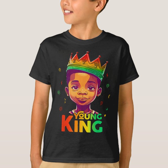 Black History Juneteenth Shirt For Young King Afro (Front)