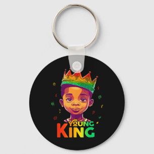 Black History Juneteenth Shirt For Young King Afro Keychain
