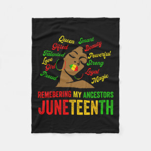 Black History Ladies Juneteenth Remebering My Ance Fleece Blanket