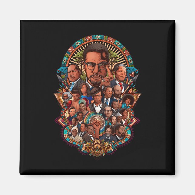 Black History Leaders Collage Inspirational Africa Magnet (Front)