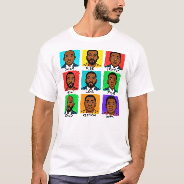 Black History Lessons Inspirational Art T-Shirt (Front)