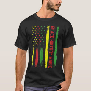 Black History Magic African American Flag For Mens T-Shirt
