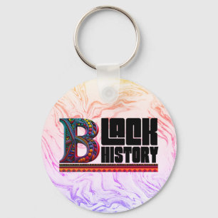 Black History Marble Designer Keychain