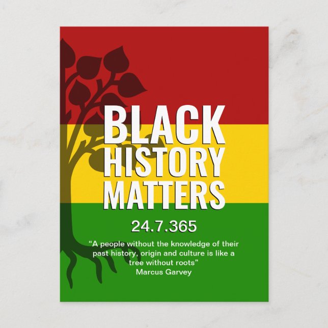 Black History Marcus Garvey Quote BHM Postcard (Front)