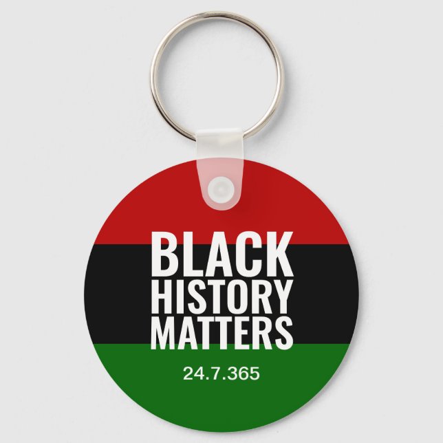 BLACK HISTORY MATTERS 24 7 365 BHM KEYCHAIN (Front)