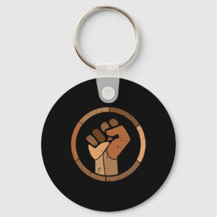 Black History Melanin Fist African Pride Men Women Keychain