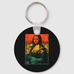 Black History Mona Lisa Afro Woman American Africa Keychain