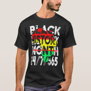 Black History Month 247365 Africa Map Melanin 2022 T-Shirt