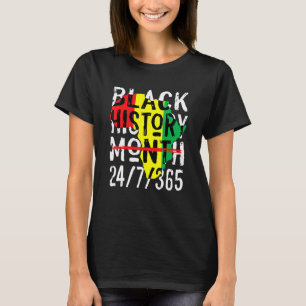 Black History Month 247365 Africa Map Melanin 2022 T-Shirt