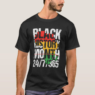Black History Month 247365 Africa Map Melanin 2022 T-Shirt