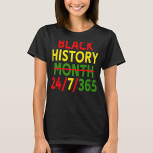 Black History Month 247365 Africa Map Melanin 2023 T-Shirt