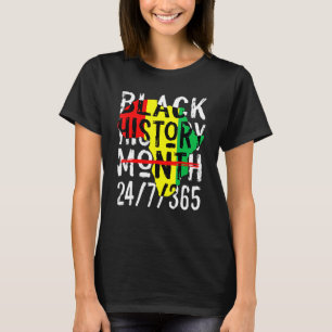 Black History Month 247365 Africa Map Melanin 2023 T-Shirt