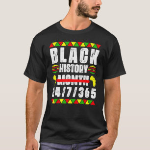 Black History Month 247365 Africa Map Melanin 2023 T-Shirt