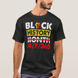 Black History Month 247365 Africa Map Melanin 2023 T-Shirt
