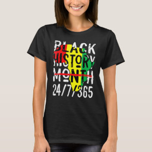 Black History Month 247365 Africa Map Melanin 2023 T-Shirt