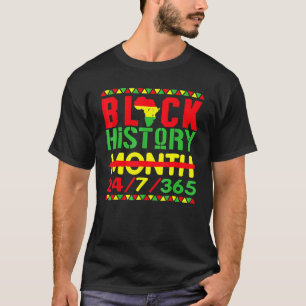 Black History Month 247365 Africa Map Melanin 2023 T-Shirt