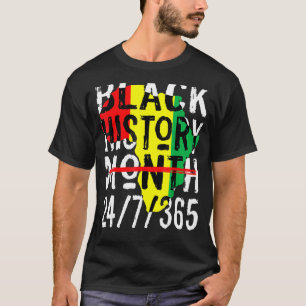 Black History Month 247365 Africa Map Melanin 2023 T-Shirt