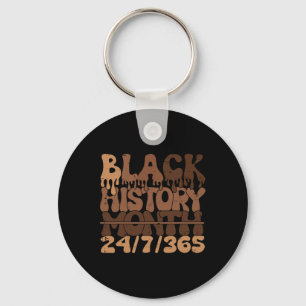 Black History Month 247365 African Melanin Black P Keychain