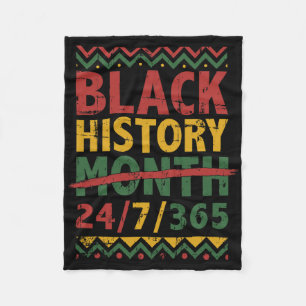 Black History Month 247365 With African Flag Fleece Blanket