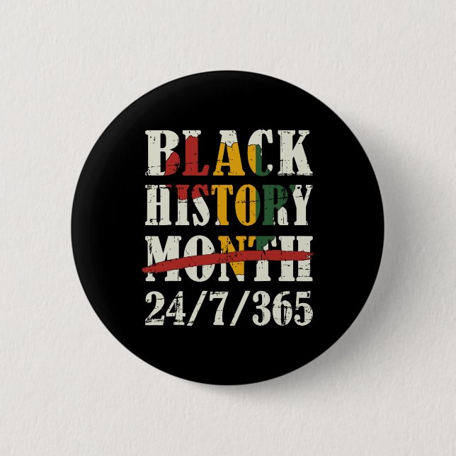 Black History Month 247365 With African Map Flag  2 Inch Round Button (Front)