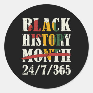 Black History Month 247365 With African Map Flag  Classic Round Sticker