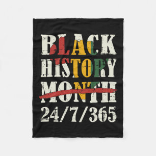 Black History Month 247365 With African Map Flag Fleece Blanket