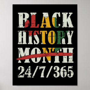 Black History Month 247365 With African Map Flag  Poster