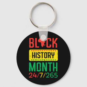 Black History Month 24 7 265 African Pride Men Wom Keychain