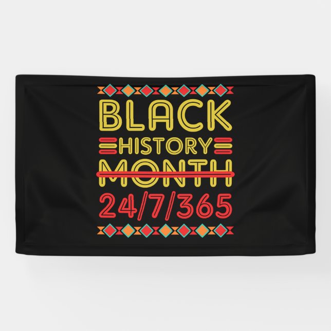 Black History Month 24 7 362 days African American Banner (Horizontal)