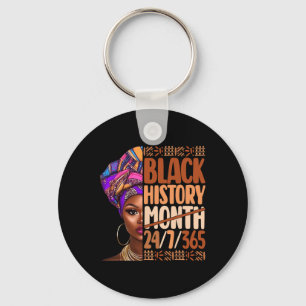 Black History Month 24 7 365 Black Pride African A Keychain